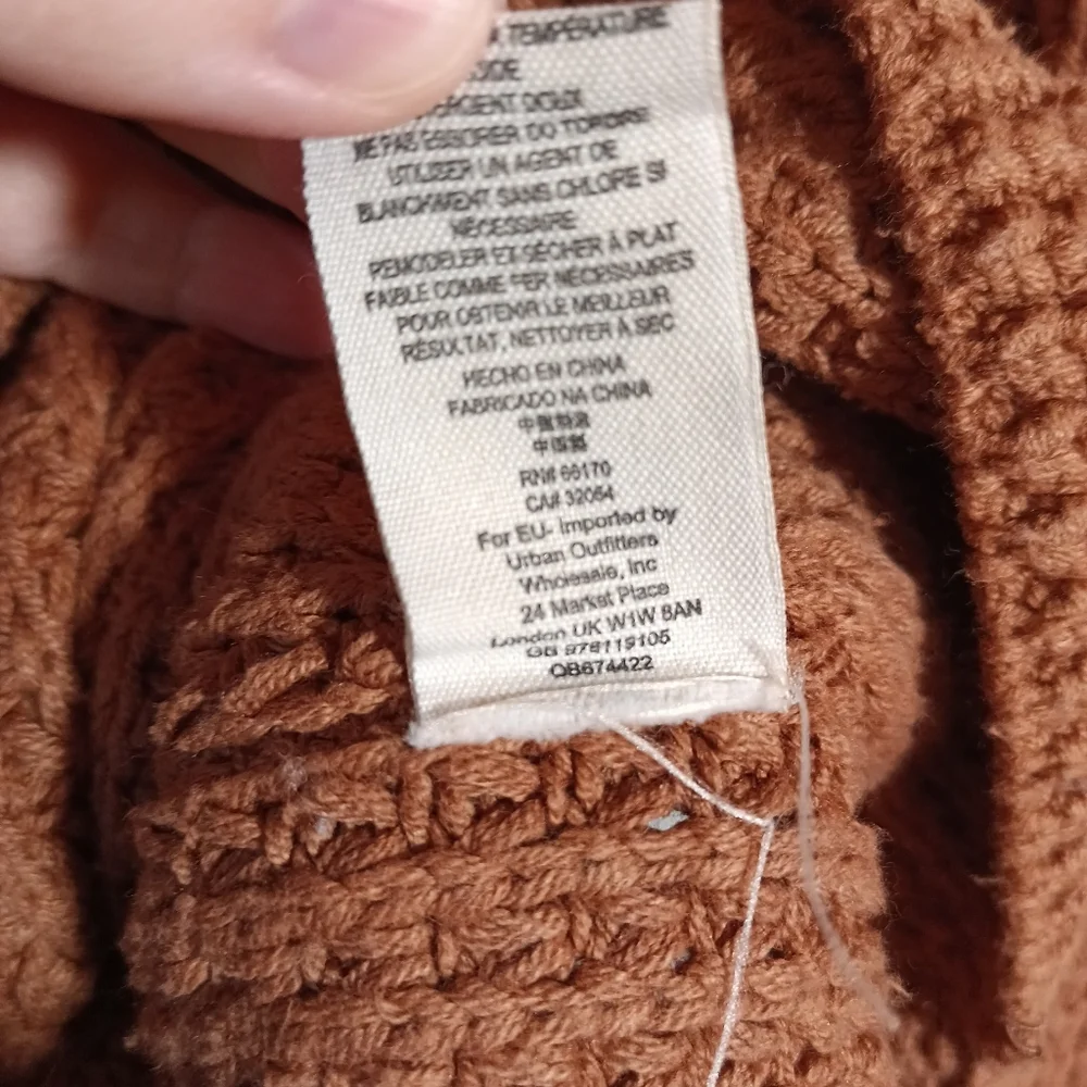 Free People Park City Waffle Knit Pullover Brown Size M
